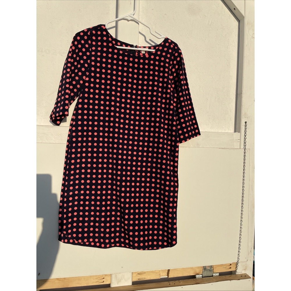 Gap Dress Women's Sz XS  Blue Pink Polka Dot Vicki Shift Knee‎ Casual Nautical